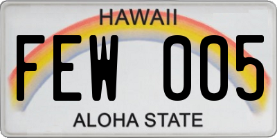 HI license plate FEW005