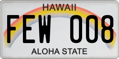 HI license plate FEW008