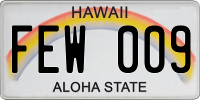 HI license plate FEW009