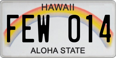 HI license plate FEW014