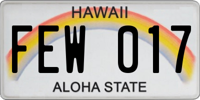 HI license plate FEW017