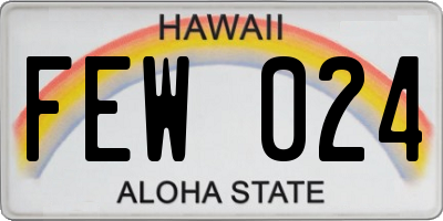 HI license plate FEW024
