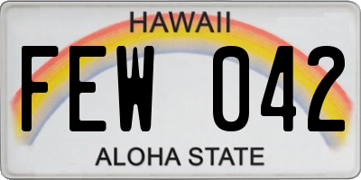 HI license plate FEW042