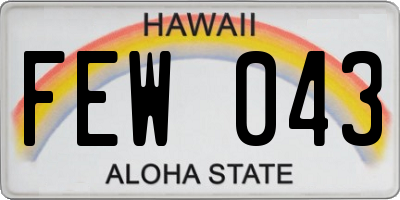 HI license plate FEW043