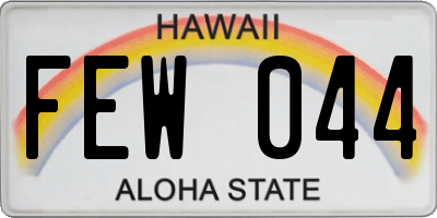 HI license plate FEW044