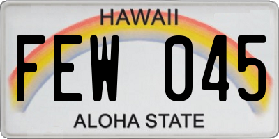 HI license plate FEW045