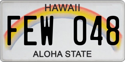 HI license plate FEW048