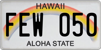 HI license plate FEW050