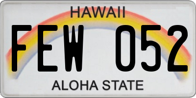 HI license plate FEW052