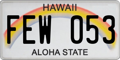 HI license plate FEW053