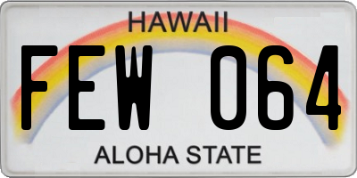 HI license plate FEW064