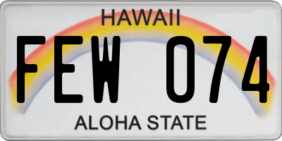 HI license plate FEW074