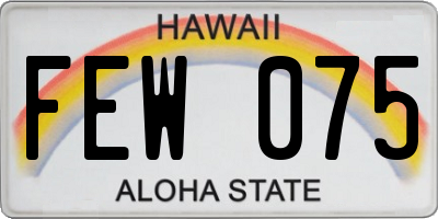 HI license plate FEW075