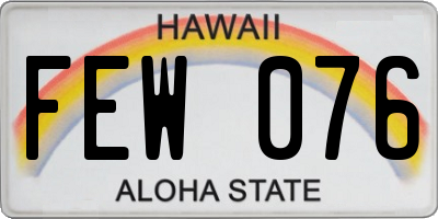 HI license plate FEW076