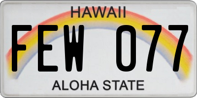 HI license plate FEW077