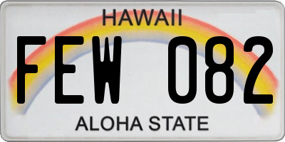 HI license plate FEW082