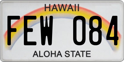 HI license plate FEW084