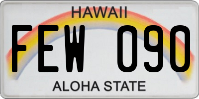 HI license plate FEW090