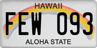 HI license plate FEW093