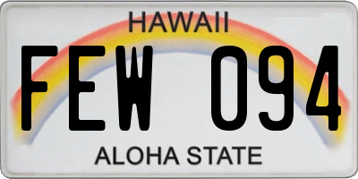 HI license plate FEW094