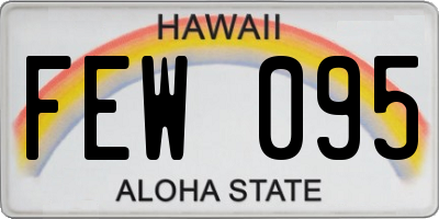 HI license plate FEW095