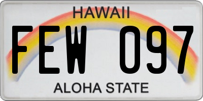 HI license plate FEW097