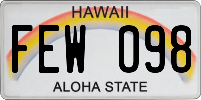HI license plate FEW098