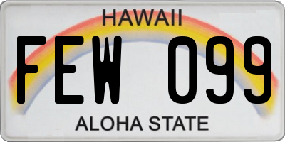 HI license plate FEW099