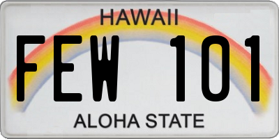 HI license plate FEW101