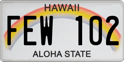 HI license plate FEW102