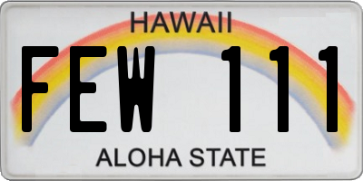 HI license plate FEW111