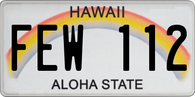 HI license plate FEW112