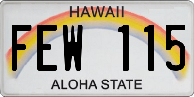HI license plate FEW115