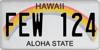 HI license plate FEW124