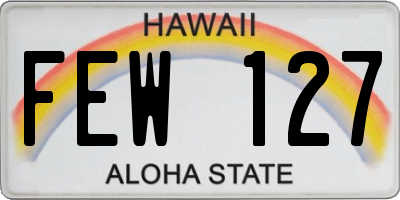 HI license plate FEW127
