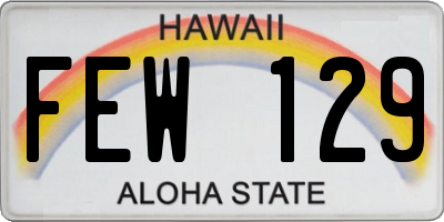 HI license plate FEW129