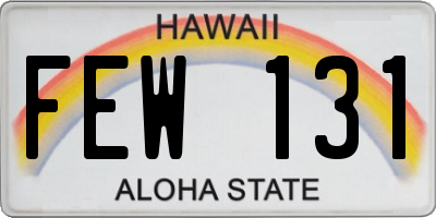 HI license plate FEW131