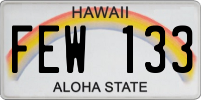 HI license plate FEW133
