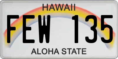 HI license plate FEW135