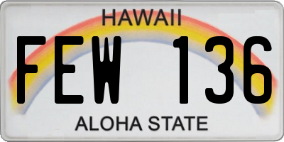 HI license plate FEW136
