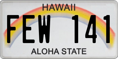 HI license plate FEW141