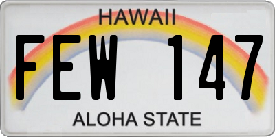 HI license plate FEW147