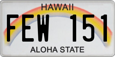 HI license plate FEW151