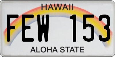 HI license plate FEW153