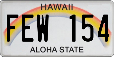 HI license plate FEW154