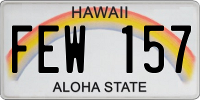 HI license plate FEW157