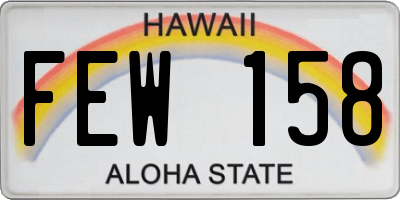 HI license plate FEW158