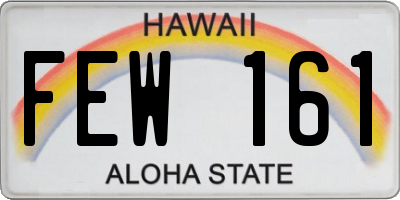 HI license plate FEW161