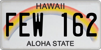 HI license plate FEW162