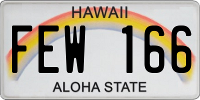 HI license plate FEW166